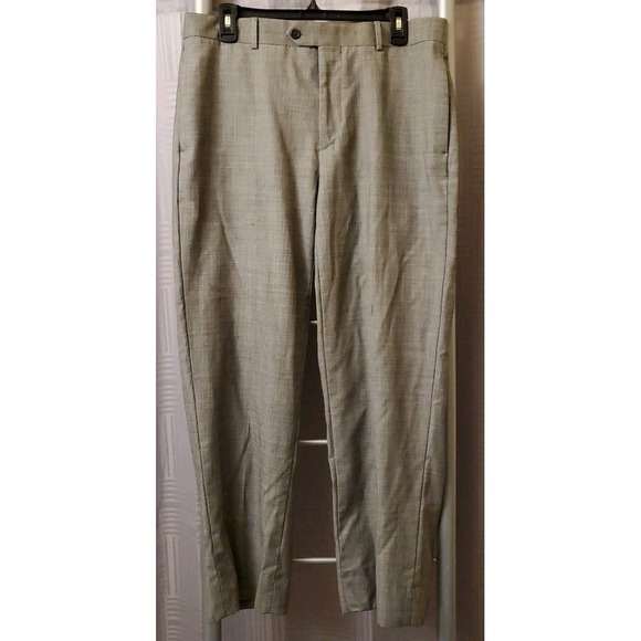 Egara Dress Pants Mens 34X27 Classic Fit Slacks Trousers Formal‎ Casual Gray - Picture 1 of 8